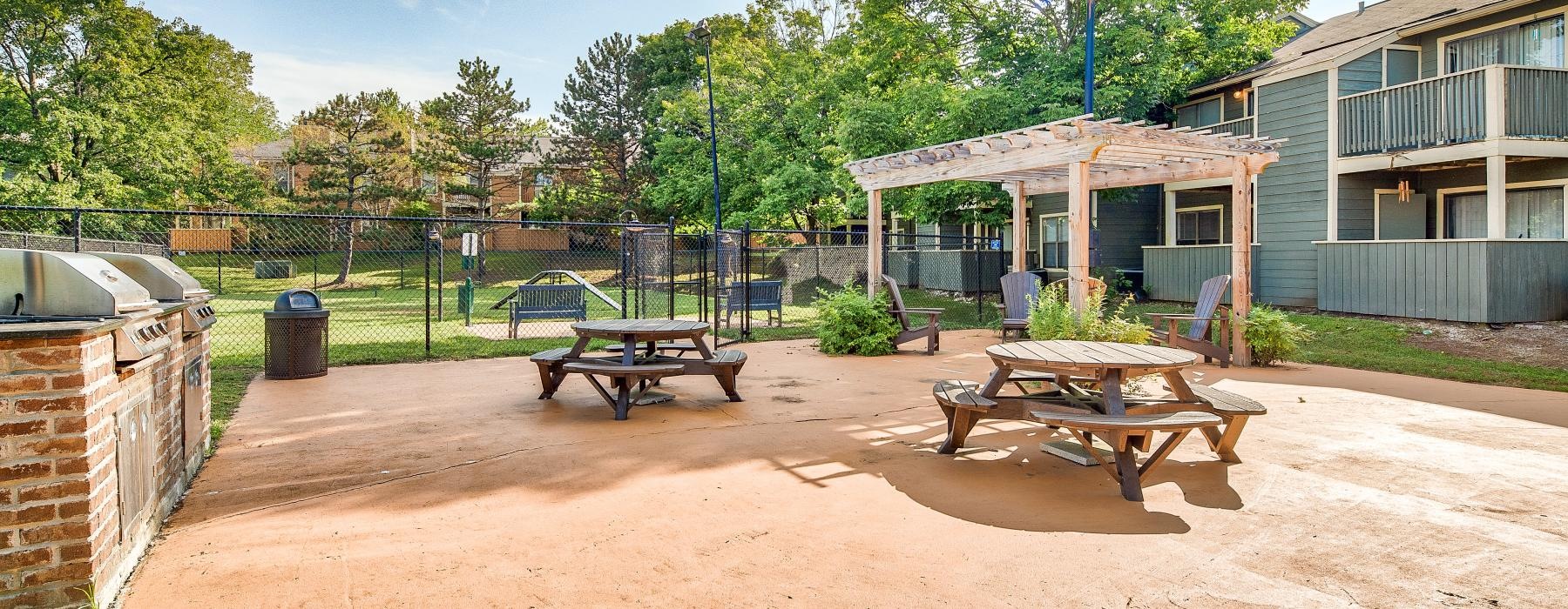 outdoor grills and picnic area