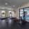Fitness center with view of indoor pool